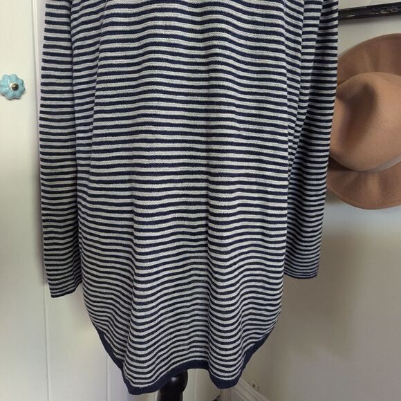 Eileen Fisher Organic Linen Striped Sweater LG Quiet Luxury Coastal Cowgirl - Picture 9 of 10